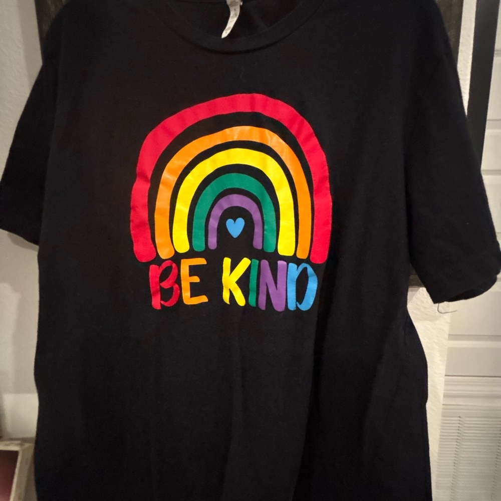Bella Canvas Black Tee with Rainbow Design
